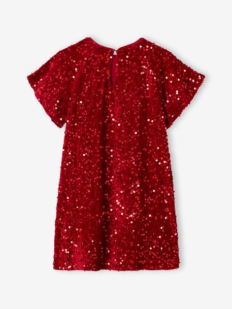 Girl's velvet and sequin dress red 