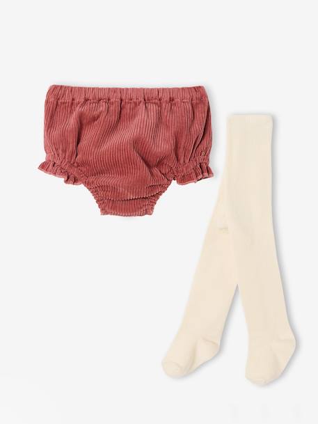 Set for Newborns: Bloomer Shorts + Tights tomato red 