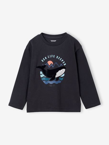 T-Shirt with Print on the Front for Boys anthracite+ecru 