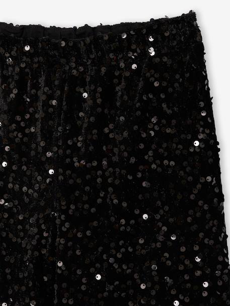 Wide-Leg Christmas Trousers with Sequins for Girls black 