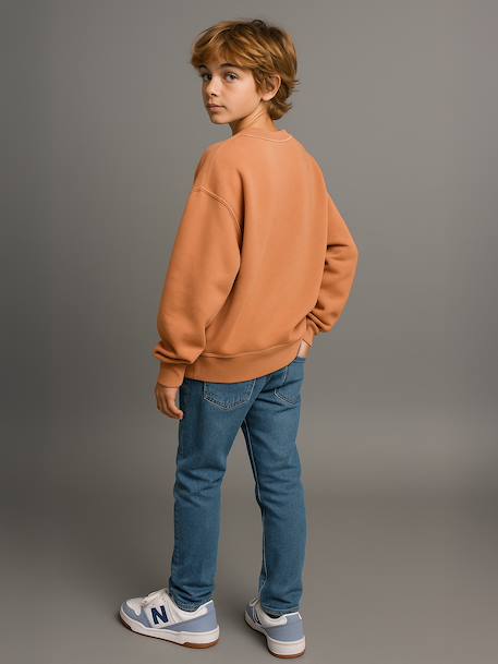 Pack of 2 Plain Long-Sleeved Sweatshirts for Boys, JONEN caramel 