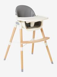 Nursery-High Chairs & Booster Seats-Progressive High Chair with 2 Heights, High & Low by Vertbaudet