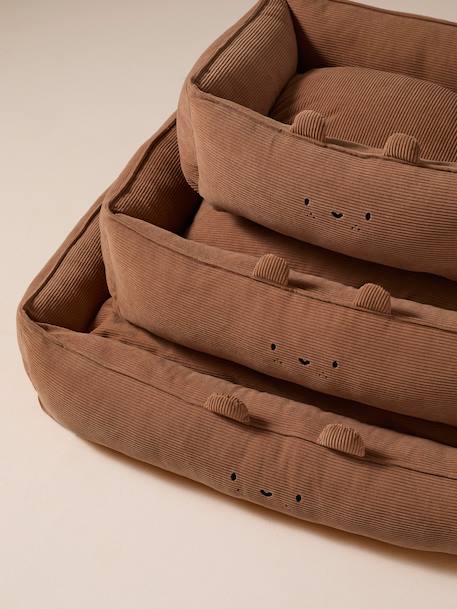 Quilted velvet pet basket FAMILY camel 