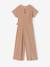 Girl's Christmas jumpsuit with fancy bow detail rosy 