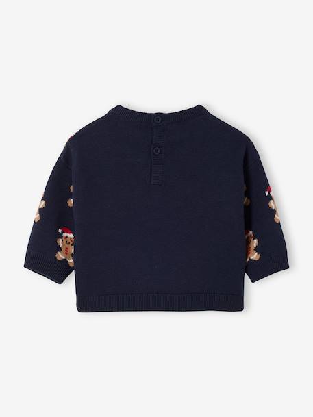 Boys' Christmas jacquard jumper navy blue 