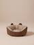 Quilted pet basket FAMILY caramel+printed brown 