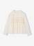Christmas Blouse with Embroidered Smocking for Girls ecru 