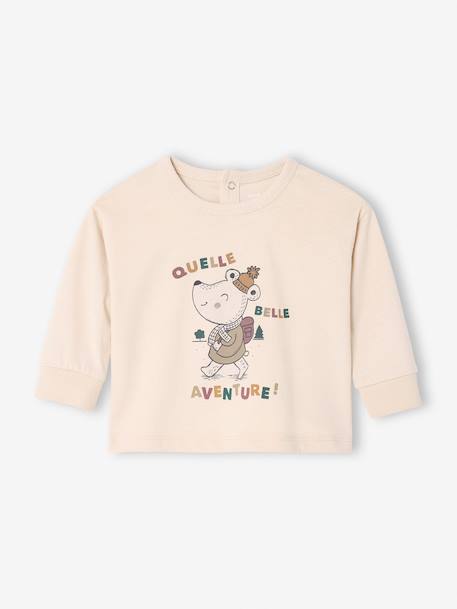 Long-sleeved t-shirt with mouse print for babies vanilla 
