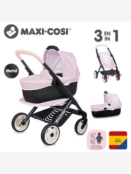 3-in-1 Maxi Cosi Pushchair with Carrycot - SMOBY beige+pale pink 