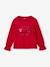Girl's Christmas t-shirt with bow and glitter detail, long sleeves red 
