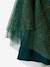 Christmas Special Dress in Velour & Sparkling Tulle for Girls emerald green+red 