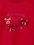 Girl's Christmas t-shirt with bow and glitter detail, long sleeves red 