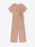 Girl's Christmas jumpsuit with fancy bow detail rosy 