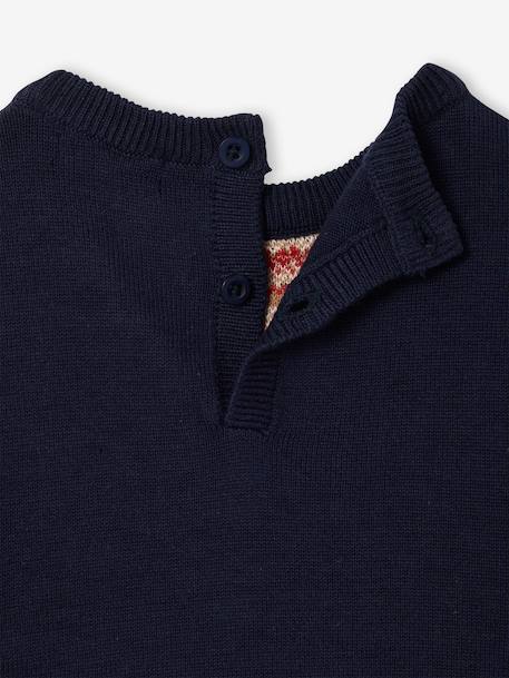 Boys' Christmas jacquard jumper navy blue 