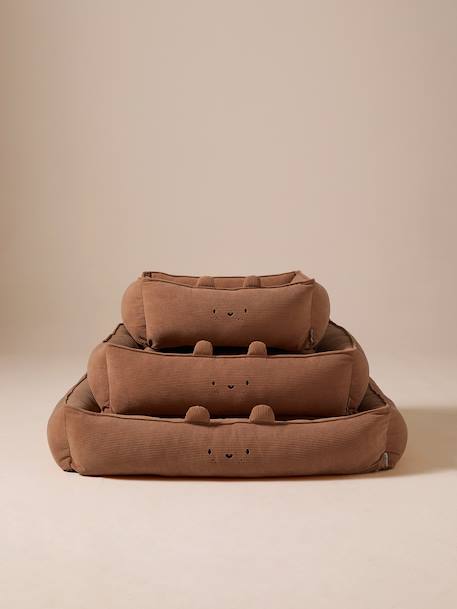 Quilted velvet pet basket FAMILY camel 