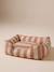 Quilted pet basket FAMILY clay beige+hazel+striped white 