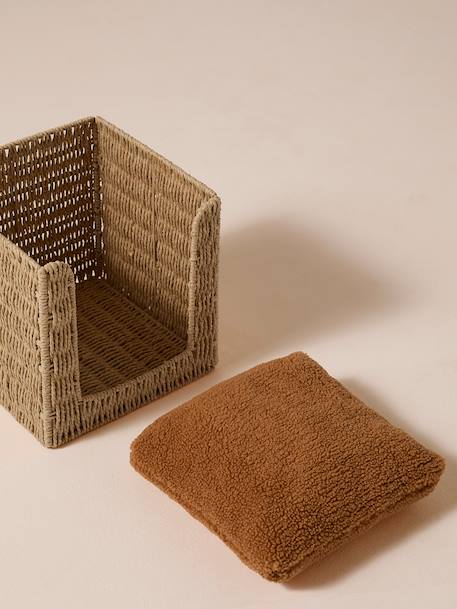Rope cat basket in FAMILY paper beige 