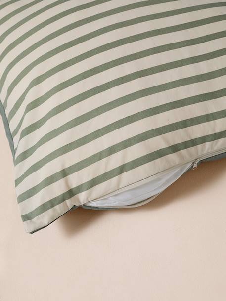 Cotton canvas pet basket FAMILY striped green 