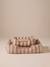 Quilted pet basket FAMILY clay beige+hazel+striped white 