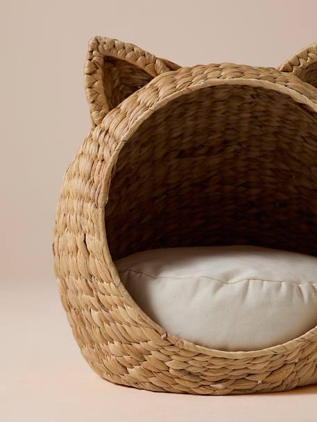 FAMLY water hyacinth cat basket beige 