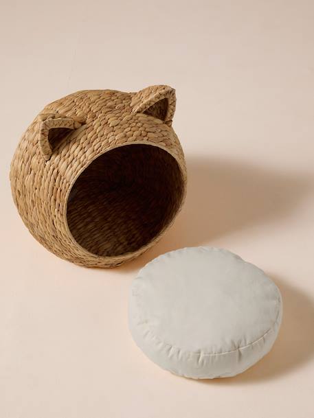 FAMLY water hyacinth cat basket beige 
