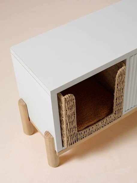 Rope cat basket in FAMILY paper beige 