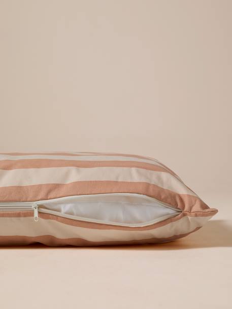 Quilted pet basket FAMILY clay beige+hazel+striped white 