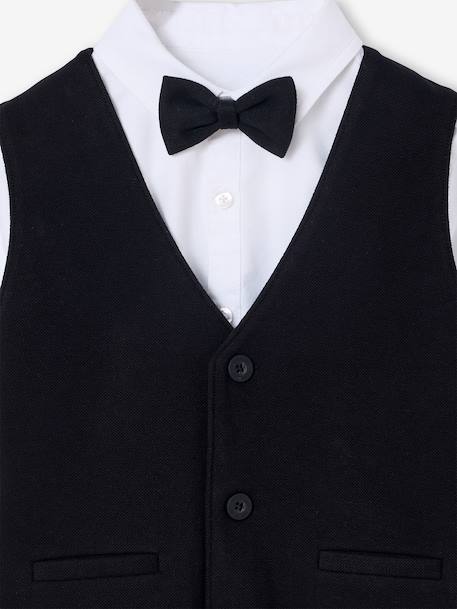 Christmas Shirt & Waistcoat Set for Boys black 