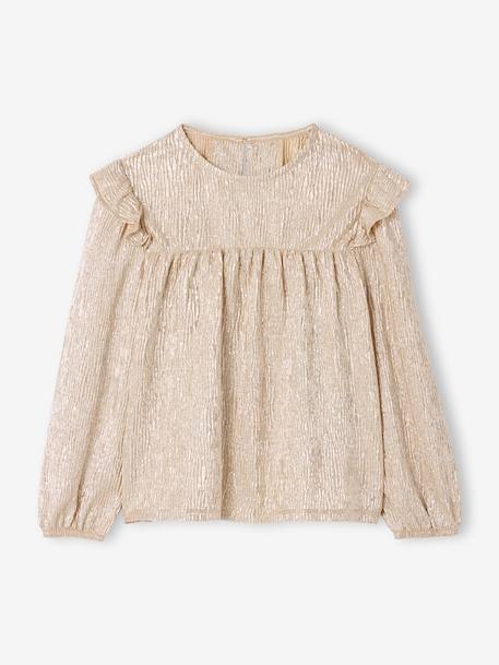 Long-Sleeved Christmas T-Shirt for Girls gold 