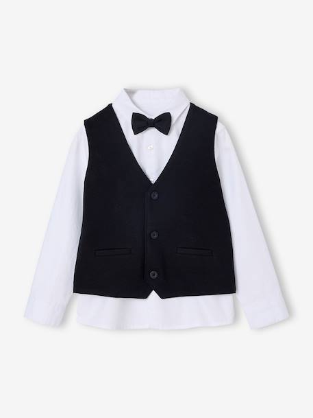 Christmas Shirt & Waistcoat Set for Boys black 