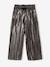 Girl's wide-leg pleated lam‚ trouser silver 