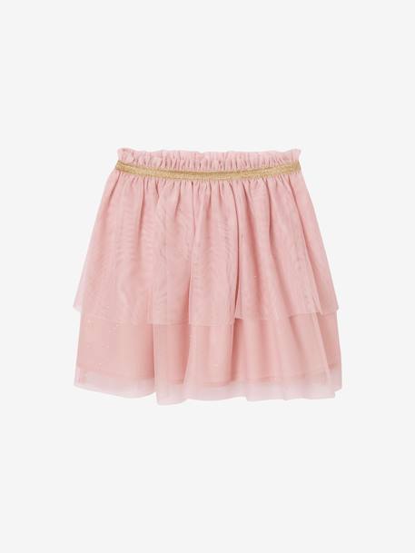 Tulle Petticoat & Frilled T-Shirt Christmas Set for Girls rosy 
