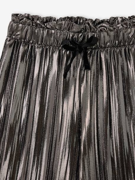 Girl's wide-leg pleated lam‚ trouser silver 