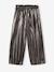 Girl's wide-leg pleated lam‚ trouser silver 