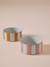 Ceramic Dog Bowl, FAMILY camel+printed white+striped pink 