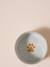 Ceramic Dog Bowl, FAMILY camel+printed white+striped pink 