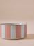 Ceramic Dog Bowl, FAMILY camel+printed white+striped pink 