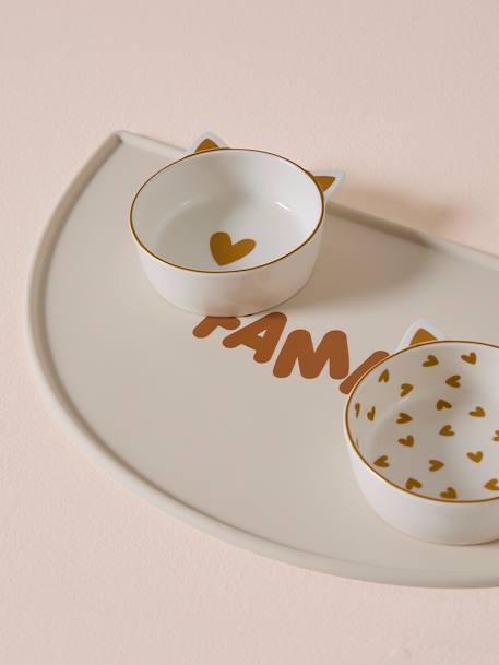 Mat for feeding bowl, FAMILY beige 