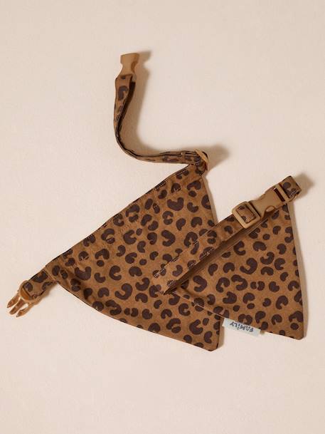 Dog bandana collar FAMILY printed brown 