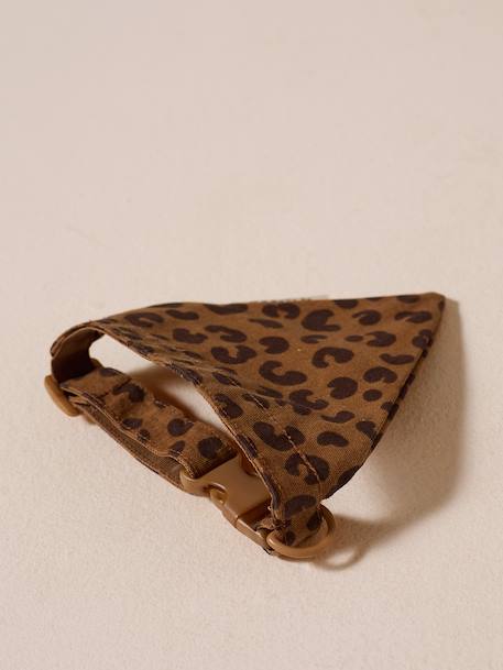 Dog bandana collar FAMILY printed brown 