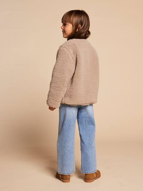 Sherpa Jacket with Leopard-Print Lining, Mother-Daughter Capsule Collection, ENVIE DE FRAISE taupe 