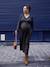 Long Dress with Zebra Print for Maternity & Nursing, ENVIE DE FRAISE chocolate 
