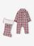 Chequered Jumpsuit + Socks Set for Newborns red 