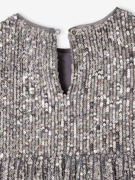 Occasion Wear Dress with Sequins for Babies gold+silver 