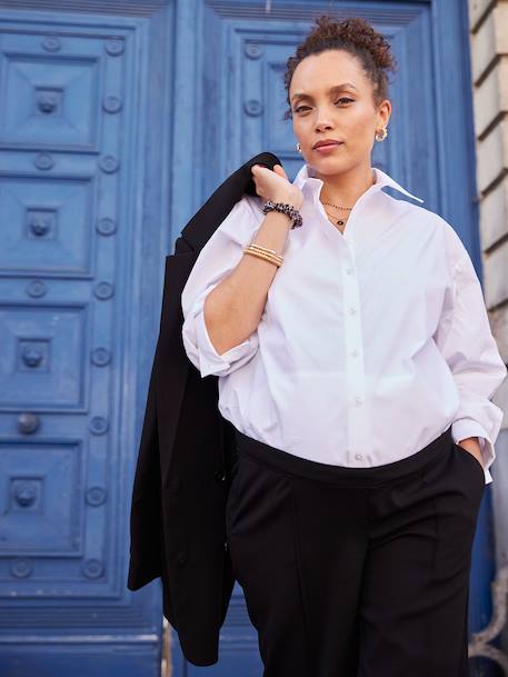 Wide-leg ENVIE DE FRAISE maternity trousers with a tailored feel black 