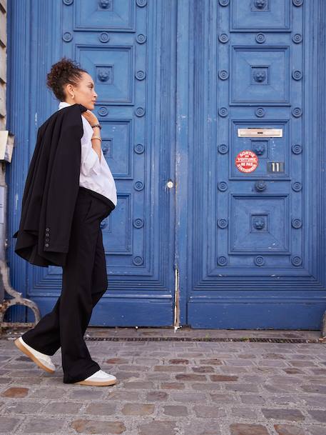 Wide-leg ENVIE DE FRAISE maternity trousers with a tailored feel black 