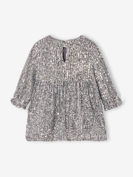 Occasion Wear Dress with Sequins for Babies gold+silver 