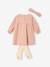 Baby girl dress, band for head accessories for hair, tights and Christmas gift box set rosy 