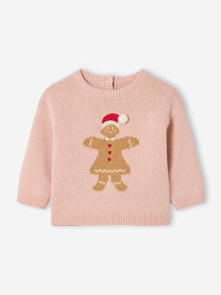 Christmas Gingerbread Jumper for Girls rosy 