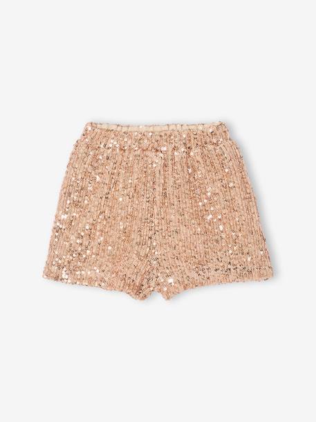 Christmas Set for Baby Girls: Sequinned Sweatshirt & Shorts gold 